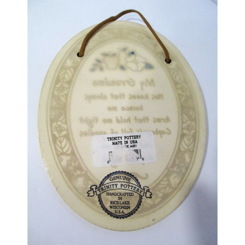 Trinity Pottery "MY GRANDMA" Oval Plaque 7" Made in USA - Picture 2 of 5